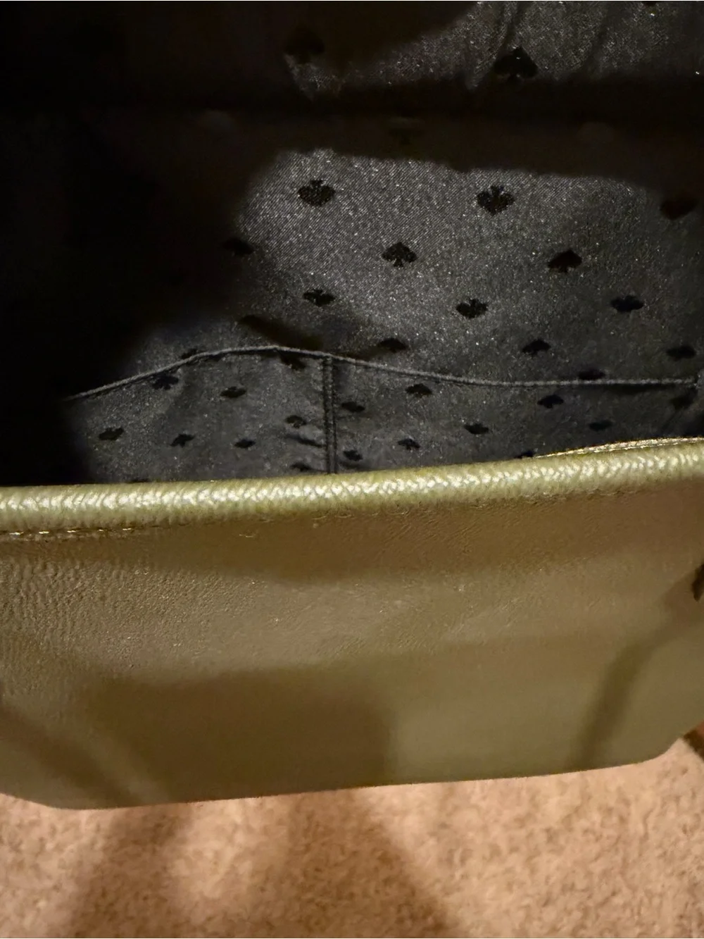 kate spade Olive Green Saffiano Leather Tote with matching wallet
